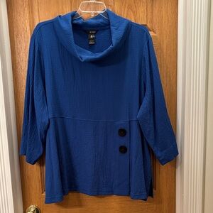Ali Miles Royal Blue Cowl Neck Top